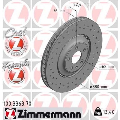 Brzdový kotúč ZIMMERMANN 100.3363.70