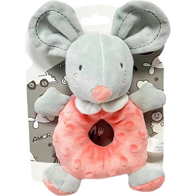 Axiom Chrastítko plyšové myška 18 cm oranžová