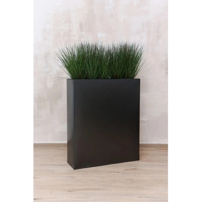 eshop-kvetinace.sk Kvetináč ELEMENTO, práškovaná oceľ, výška 90 cm, čierna štruktúra, outlet