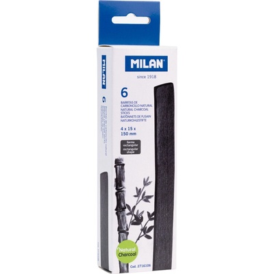 Milan uhlík prírodný 15 x 4 mm 6 ks