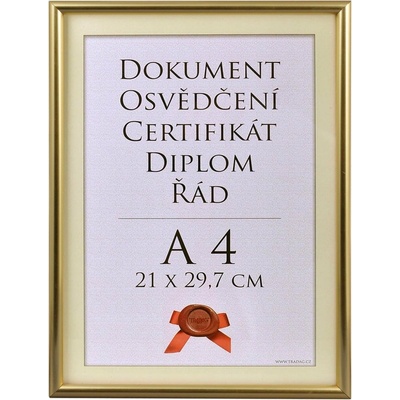 TRADAG Fotorámeček 21 × 29,7 cm, zlatý – Zboží Živě