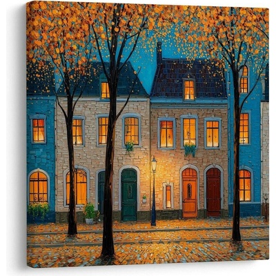 Obraz městská pohoda s lampou - 50x50