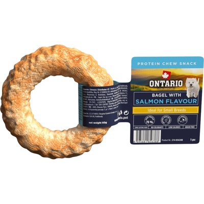 Ontario Žuvacia pochúťka Protein bagel pre malé plemená s príchuťou lososa 8,9 cm