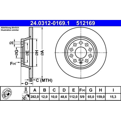 Brzdový kotúč ATE PowerDisc 24.0312-0169.1