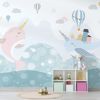 Art gift Детски фототапет - Вълшебни китове