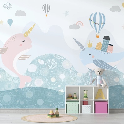 Art gift Детски фототапет - Вълшебни китове