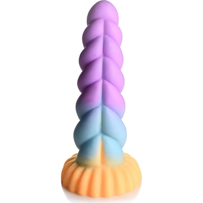 Mystique jednorožec dildo 21 cm fialovo-žlté