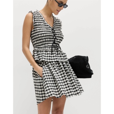 Marks & Spencer Миниатюрна кръгла пола от материал Gingham от памучна смес Marks & Spencer черна Marks & Spencer | Cheren | ЖЕНИ | 14 REG