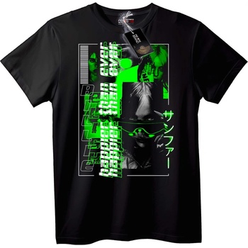 NOONEBRAND Тениска Cyberpunk Аниме Неоново Зелено - 2XL, Black