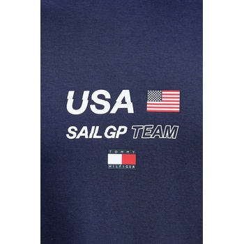 Tommy Hilfiger Тениска Tommy Hilfiger x SAIL GP в тъмносиньо с принт MW0MW41417 (MW0MW41417)