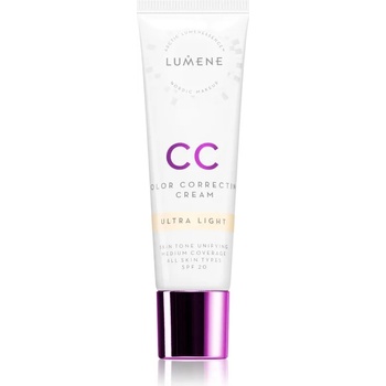 Lumene CC Color Correcting Cream CC крем за уеднаквяване тена на лицето SPF 20 цвят 00 Ultra Light 30ml