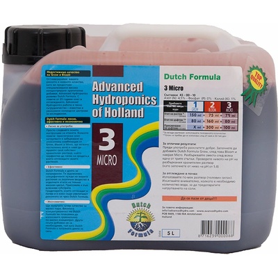 Advanced Hydroponics of Holland Dutch Formula 3 Micro 5L