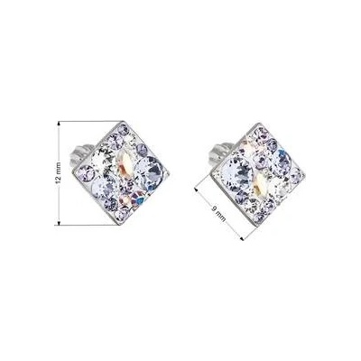 Pavona stříbrné šroubovací s krystaly Crystals from Swarovski Violet 31169.3 Violet