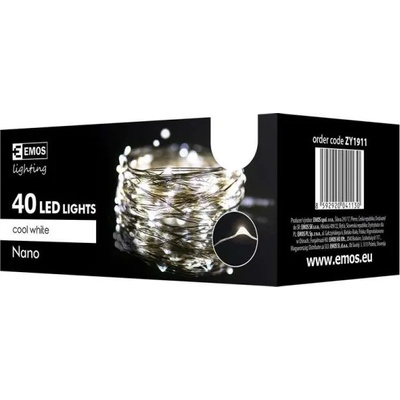 EMOS ZY1911T - Коледна NANO светлина, 4m, 40 LED крушки с нано проводник, IP44, студена светлина (ZY1911T)