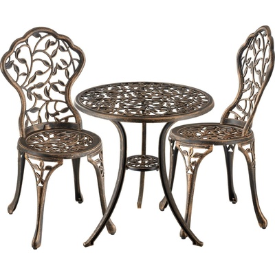 tectake 406104 bistro stůl lyon pro 2 osoby, hliník odolný proti povětrnostním vlivům - černá/šedá – Zbozi.Blesk.cz