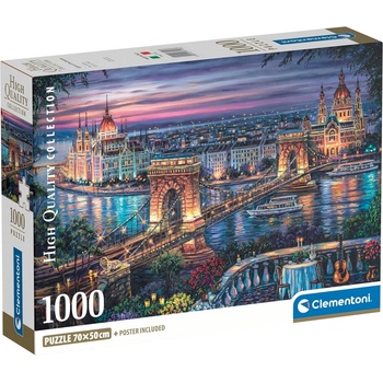 Clementoni Пъзел Clementoni от 1000 части - Светлините на Дунав (37113)