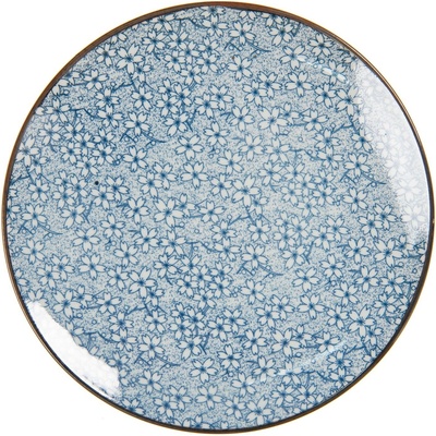 Clayre & Eef Dezertný tanier modré kvietky BlueFlow - O21 cm