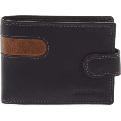 SendiDesign Obľúbená pánska kožená peňaženka Igeal čierna čierna