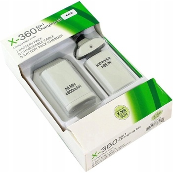 APT KX7B 2x XBOX 360 Baterie USB kabel, bílá