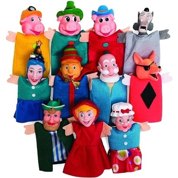 Nowa Szkola Комплект кукли за ръка Nowa Szkola - С герои на 3 приказки, 11 броя (6620040010)