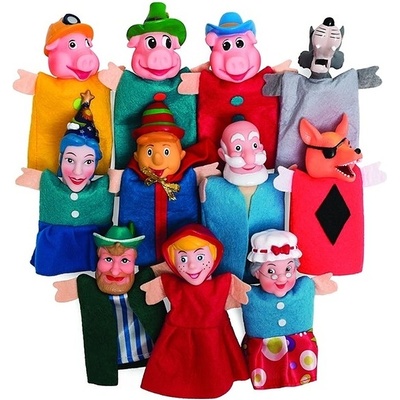 Nowa Szkola Комплект кукли за ръка Nowa Szkola - С герои на 3 приказки, 11 броя (6620040010)