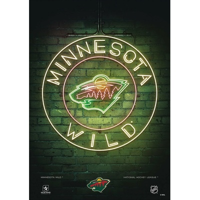 Mustang Plagát Minnesota Wild NHL Neon 12" x 16"
