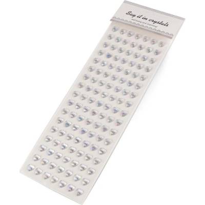 Samolepicí srdce na lepicím proužku multicolor Ø10 mm - 1 crystal