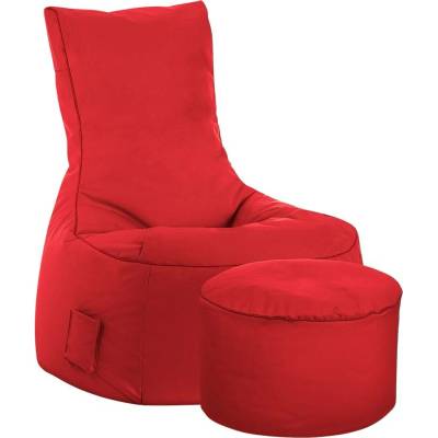 Scuba sedací vak Swing s taburetem 90 x 65 x 95 cm červený