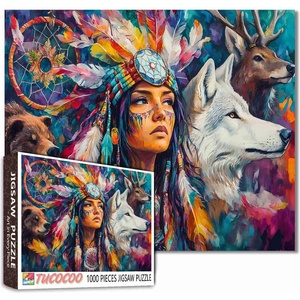 Tucocoo Пъзел Tucocoo от 1000 части - Племенен духовен войн (98224)