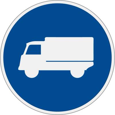 Dopravní značka C12a Přikázaný jízdní pruh (Nákladní auto)