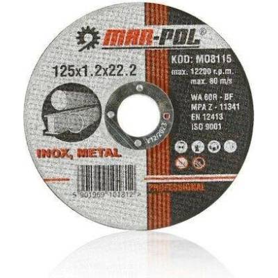 Kotouč řezný na ocel, nerez, 125x1,2x22,2mm MAR-POL M08115