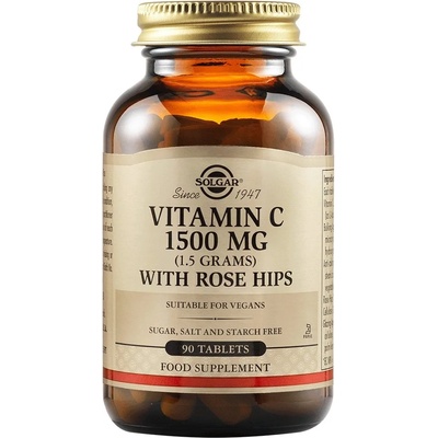 Solgar Vitamin C with Rose Hips, 1500 mg, 90 таблетки, Solgar