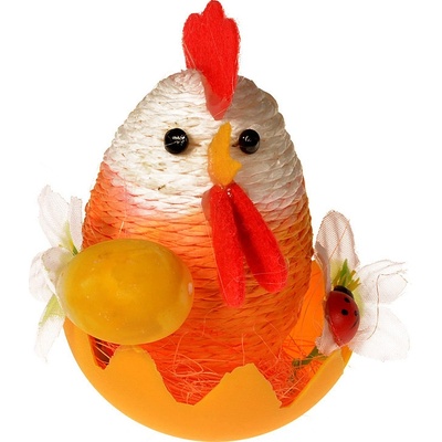 Slepice s vajíčky a kytičkou x 2 ks, výška 8 cm, PVC Box 380269