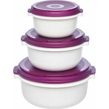 emsa 508455 кутия за хранителни продукти Кръгъл Комплект Blackberry, Бяла 3 броя (508455) (508455)