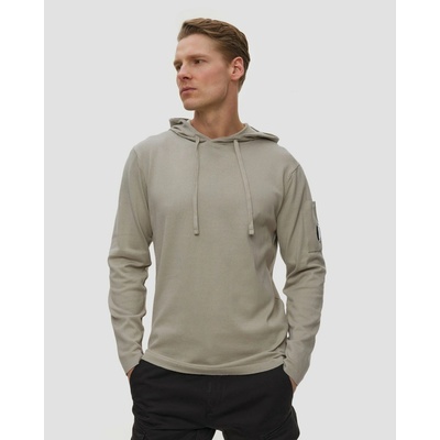 C.p. Company Cotton Sea Island Hooded Lens Sweater béžová