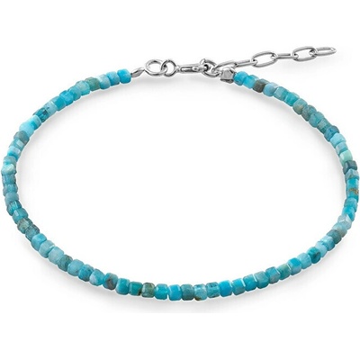 AGAIN Jewelry Minerálny náramok z apatitu AJKNR011 strieborná , tyrkysová