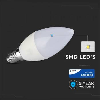 V-TAC Led Крушка 7w samsung Чип e14 Кендъл неутрално бяла светлина (21112)