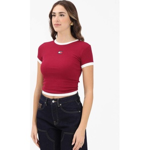 Tommy jeans Тениска tjw slim sh badge ss rib ext (dw0dw22575-vlc)