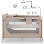 KinderKraft LEODY UP сгъваема бебешка кошара с аксесоари BEIGE (KCLEODUPBEG00AC)