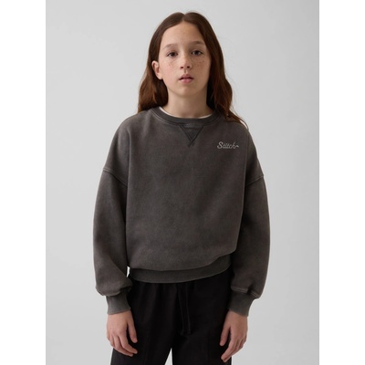 GAP detská oversize mikina Gap × Lilo & Stitch VintageSoft čierna