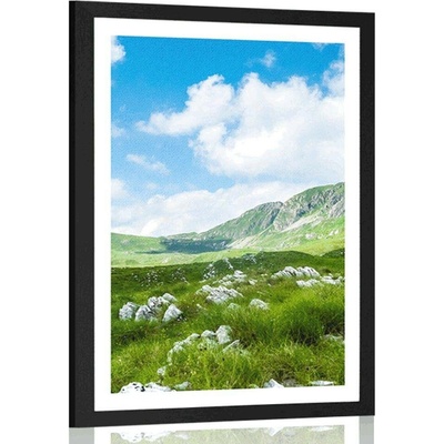 Plakát s paspartou údolí v Černé Hoře - 30x45 silver