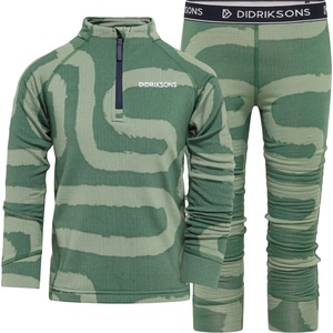 Didriksons Детско ски бельо Didriksons Kid's Jadis Printed Set Ski underwear - Path Dark Moss - размер 80 (714-2017-0111)