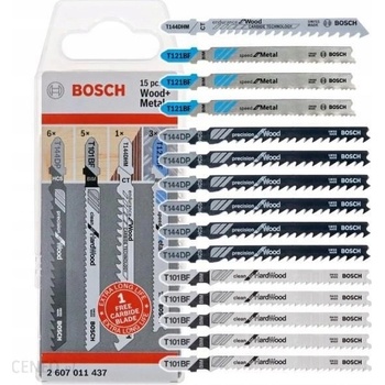 Bosch 15-dielna súprava pílových listov T 144 DP/T 101 BF/T 144 DHM/T 121 BF 2607011437