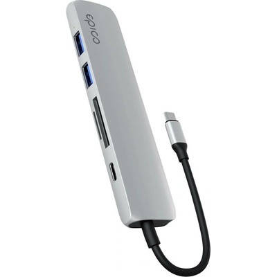 Epico 6v1 hliníkový USB-C 8K hub - stříbrná 9915112100067