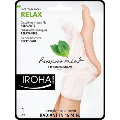 Iroha Foot Mask Socks Relax relaxačné maska na nohy a nechty s mätou a prírodnými výťažkami Peppermint 2 x 9 ml