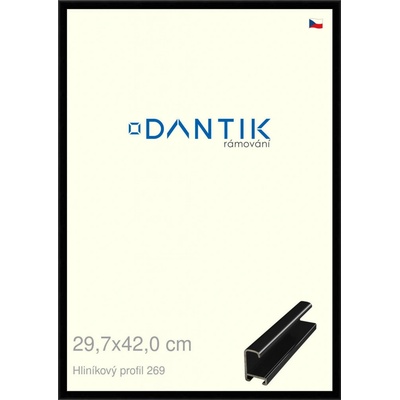 DANTIK rám na obraz 29,7 x 42 Černá lesklá