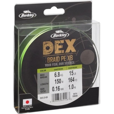 BERKLEY Pletená Šňůra DEX Braid x8 150 m Chartreuse 0,08 mm 6,8 kg