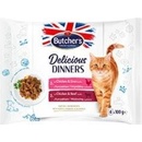 Butcher's Cat Delic.Dinners kura+jať / kuř+hov 4 x 100 g