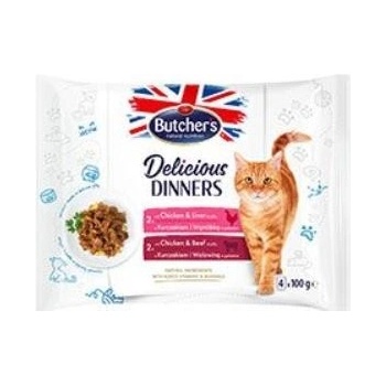 Butcher's Cat Delic.Dinners kura+jať / kuř+hov 4 x 100 g