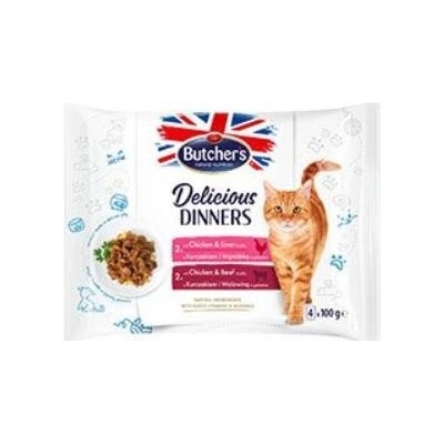 Butcher's Cat Delic.Dinners kura+jať / kuř+hov 4 x 100 g